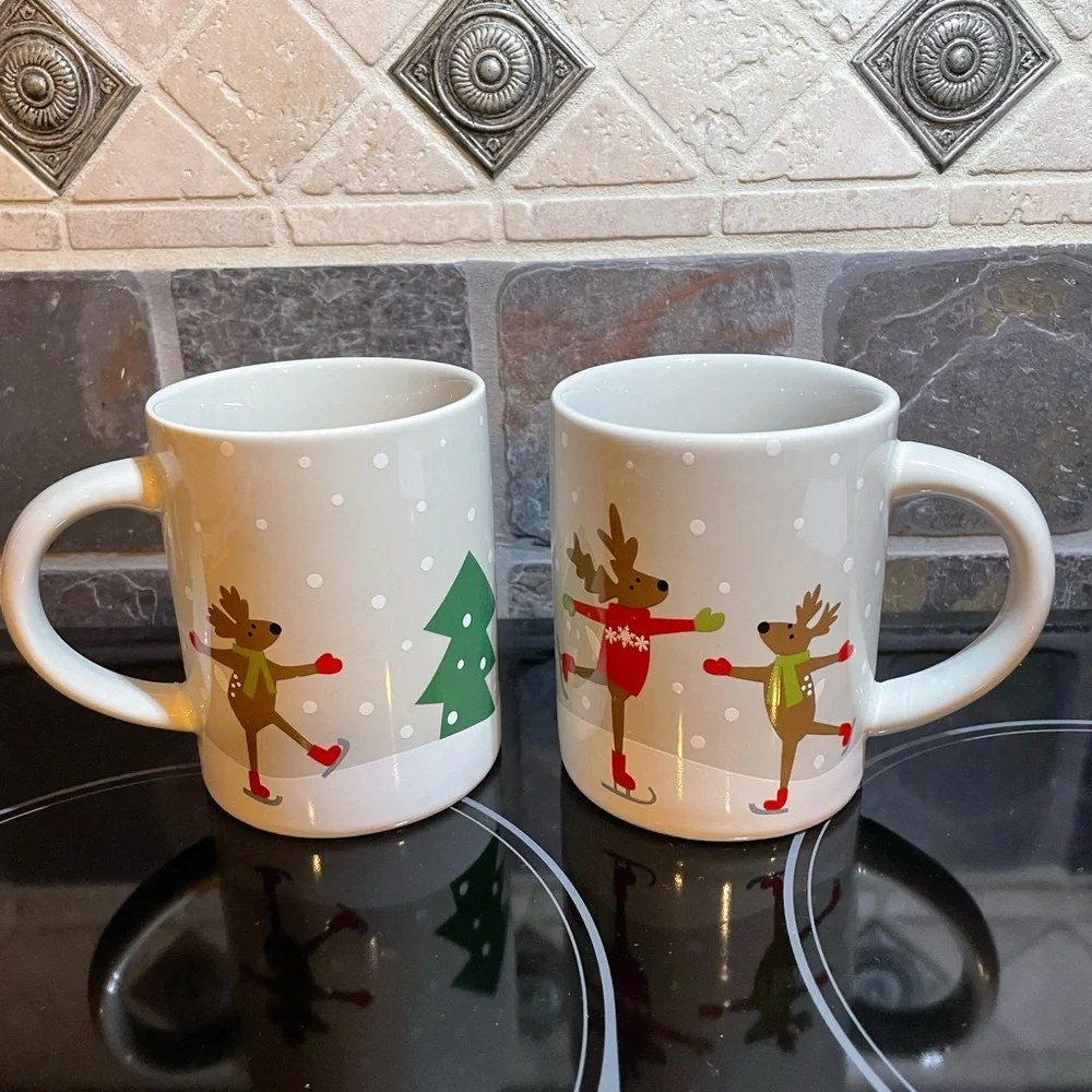 New Reindeer themed ceramic mugs from Crate and Barrel - Set of 2